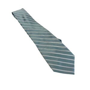 Bugatti Pointed Striped Neck Tie 100% Silk Mens Blue Classic Adjustable Formal